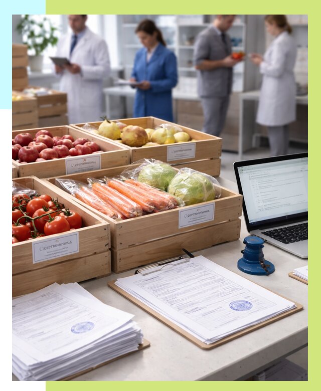 Сертификация овощей и фруктов в Махачкале от 8802 р. | Алешин-Мхч