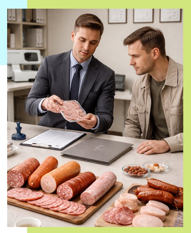 Сертификация колбасных изделий в Махачкале от 7766 р. | Алешин-Мхч