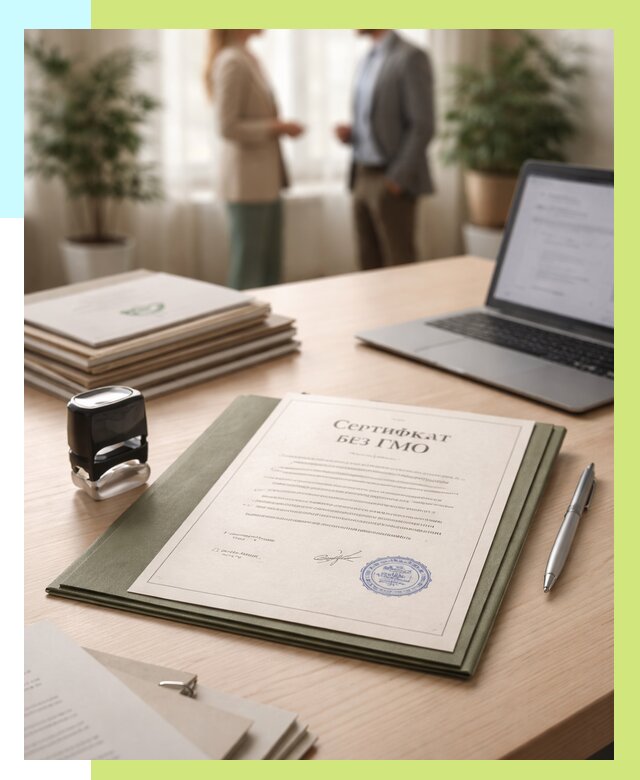 Сертификат без ГМО в Махачкале от 7766 р. оформить срочно Алешин-Мхч